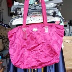 Coach fuchsia tote